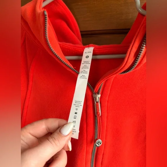 Lululemon Scuba Oversized 1/2 Zip Hoodie Autumn Red - Picture 4 of 8